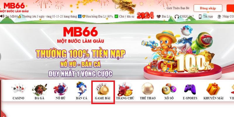 Các bước tham gia trải nghiệm game bài trên MB66